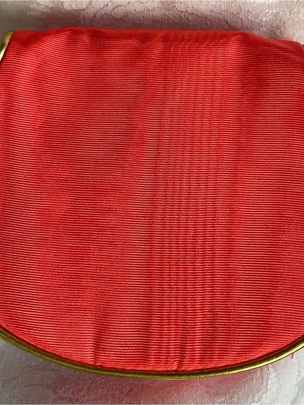 Nina Ricci Cosmetics Pouch in Coral with Gold Trim